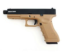 Модель пистолета (KJW) GLOCK G17 GBB GAS, ствол с резьбой, мет. слайд KP-17-TBC.GAS